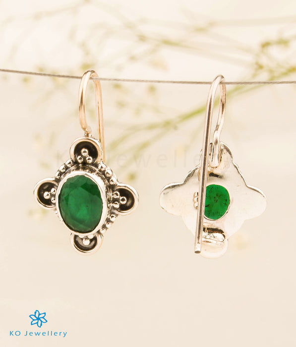 The Ayra Silver Gemstone Earrings (Green)