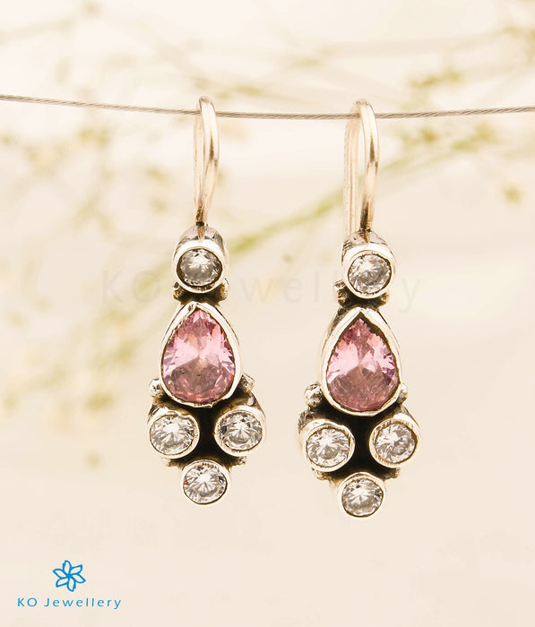 The Udvita Silver Gemstone Earrings (Pink)