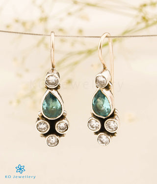 The Udvita Silver Gemstone Earrings (Light Blue)