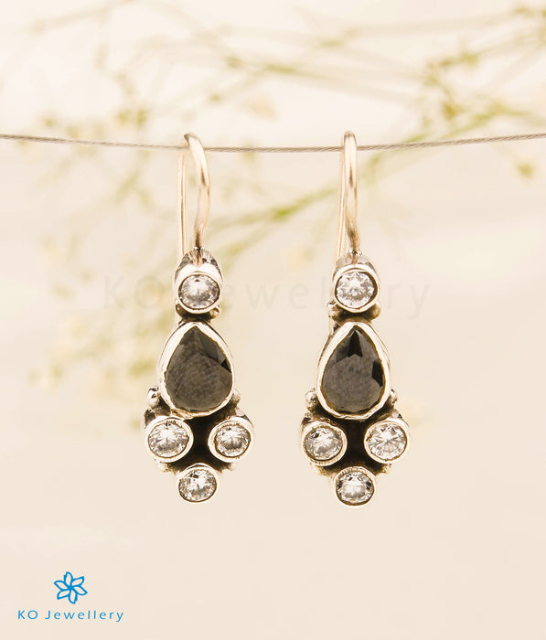 The Udvita Silver Gemstone Earrings (Black)