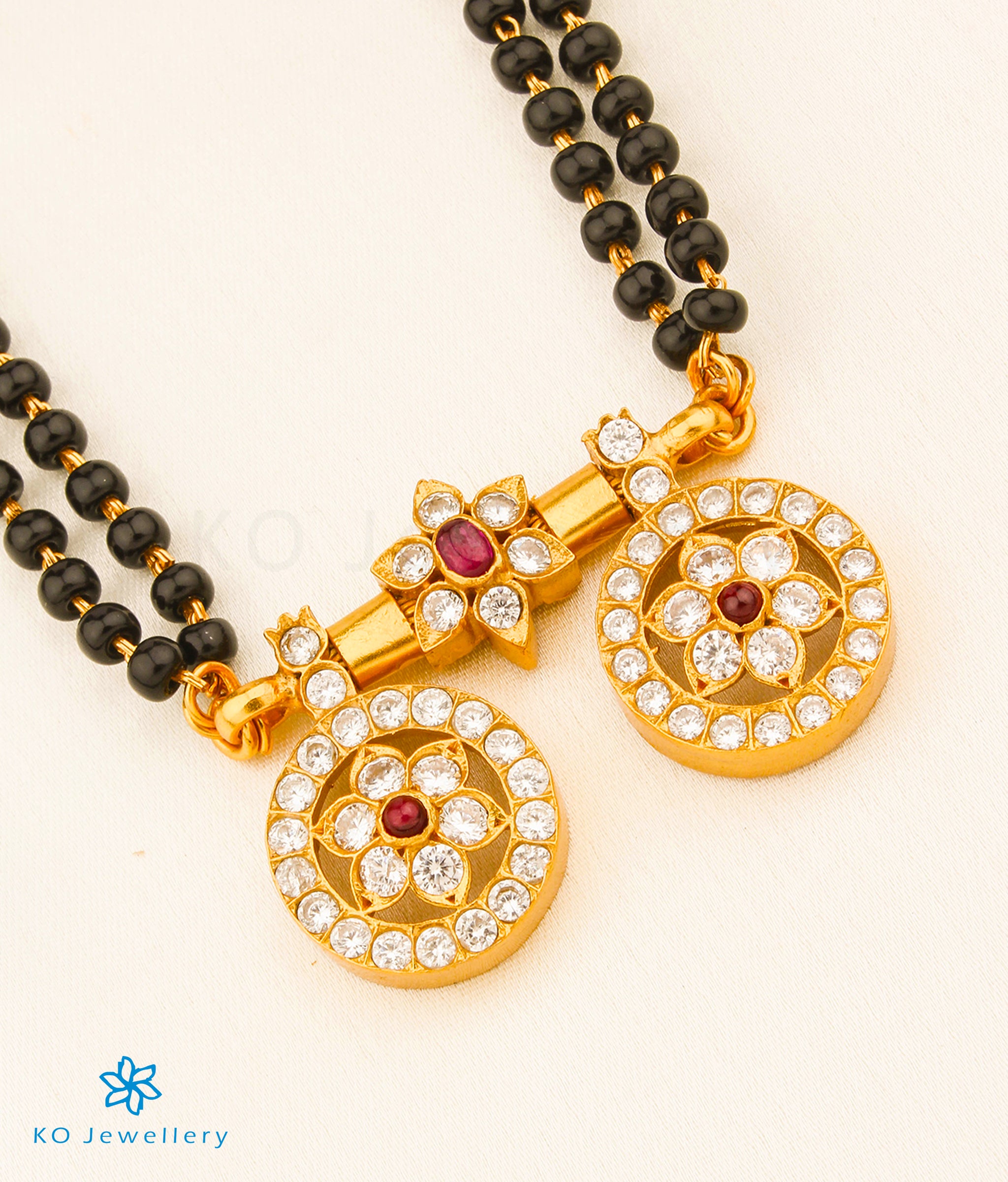 The Saptapadi Silver Mangalsutra (Red)- Buy Mangalsutra Collection By KO Jewellery