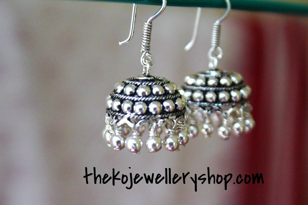 The Jhilmil Silver Jhumka - KO Jewellery