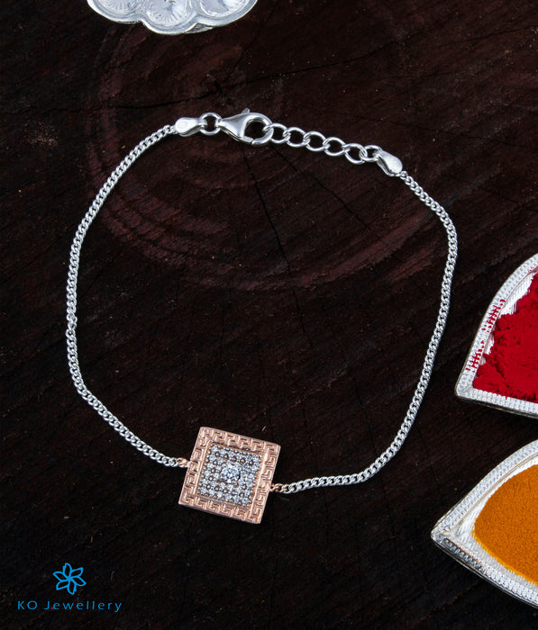 The Squared Silver Rakhi/Bracelet