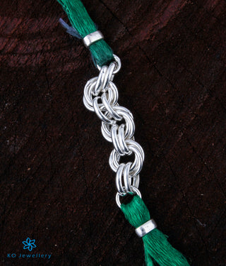 The  Rings Silver Rakhi (Green)