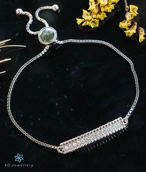 The Sparkling Bar Adjustable Silver Bracelet
