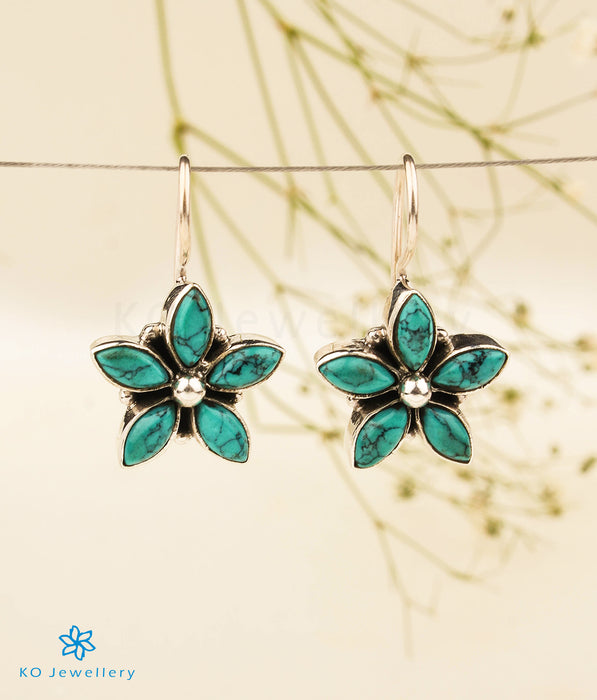 The Amita Silver Gemstone Earrings (Hook/Turquoise)