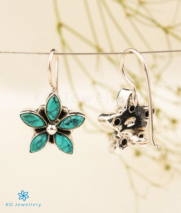 The Amita Silver Gemstone Earrings (Hook/Turquoise)