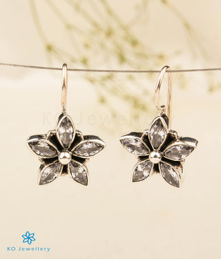 The Amita Silver Gemstone Earrings (Hook/White)