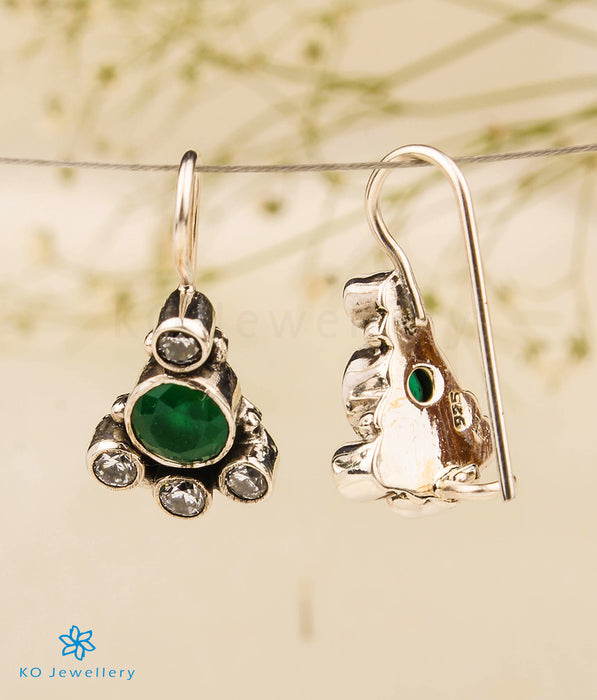 The Apratha Silver Gemstone Earrings (Green)
