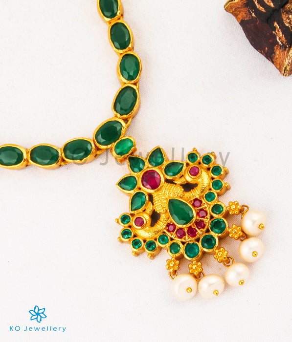 The Saras Silver Peacock Navaratna-Gold Plated Bridal Jewellery — KO  Jewellery