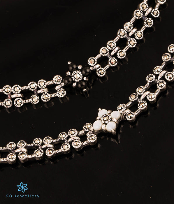 The Illuminated Silver Marcasite Anklets