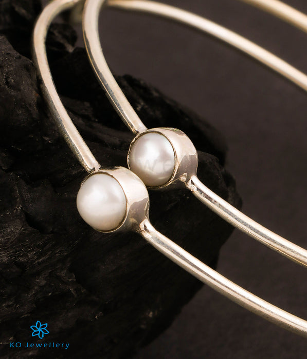 The Mauktika Silver Pearl Bangles (Size 2.4)