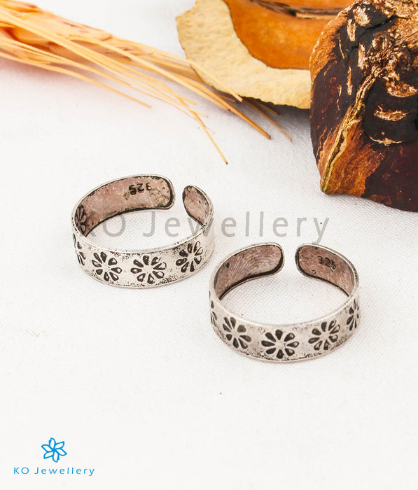 The Flower Silver Toe-Rings