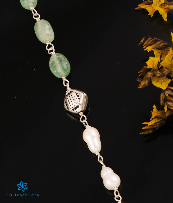 The Chaya Silver Onyx & Pearl Necklace