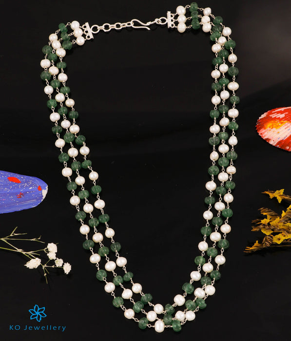 Black Onyx Layered Necklace With Grey Pearls – Tifara