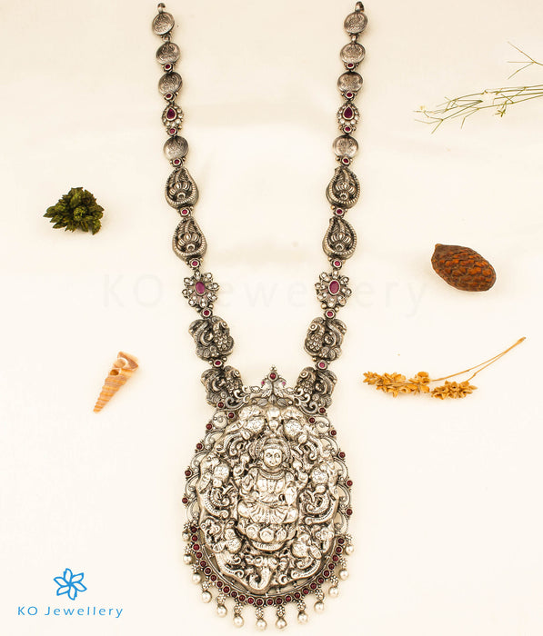 The Bhavini Nakkasi Silver Peacock Lakshmi Necklace