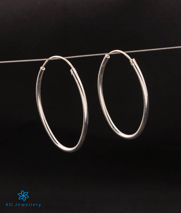 The Oval Silver Hoops