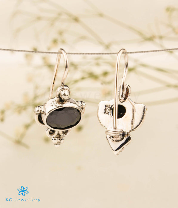 The Darsh Silver Gemstone Earrings (Black)