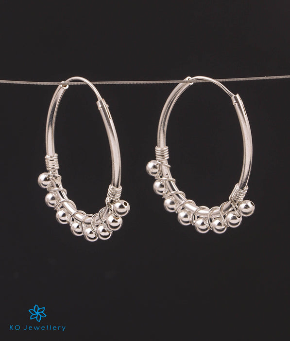 The Bell Silver Hoops (Oval)