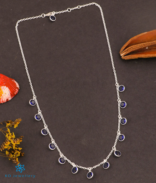 The Prakrit Silver Gemstone Necklace (Blue)