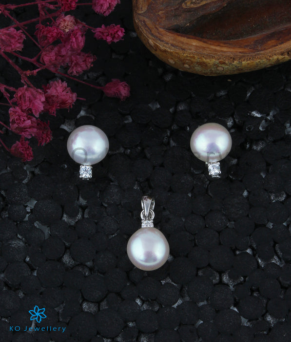 The Serenity Silver Pearl Pendant Set