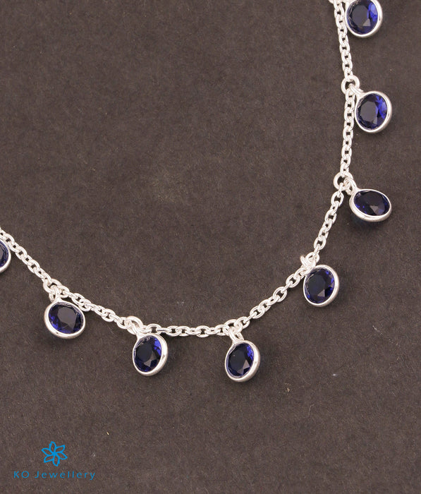 The Prakrit Silver Gemstone Necklace (Blue)