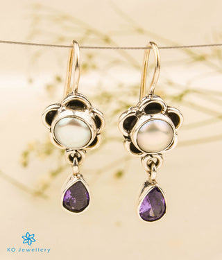 The Vama Silver Gemstone Earrings (Amethyst)