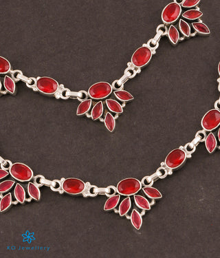 The Kamna Silver Gemstone Anklets (Red)