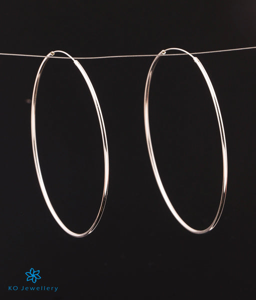 ASOS DESIGN 40mm hoop earrings in thick tube in silver tone  ASOS