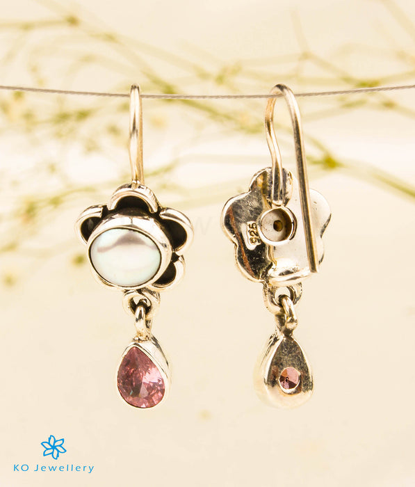 The Vama Silver Gemstone Earrings (Pink)