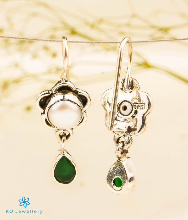 The Vama Silver Gemstone Earrings (Green)