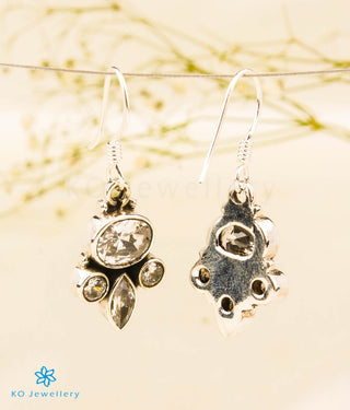 The Rupaka Silver Gemstone Earrings (White)