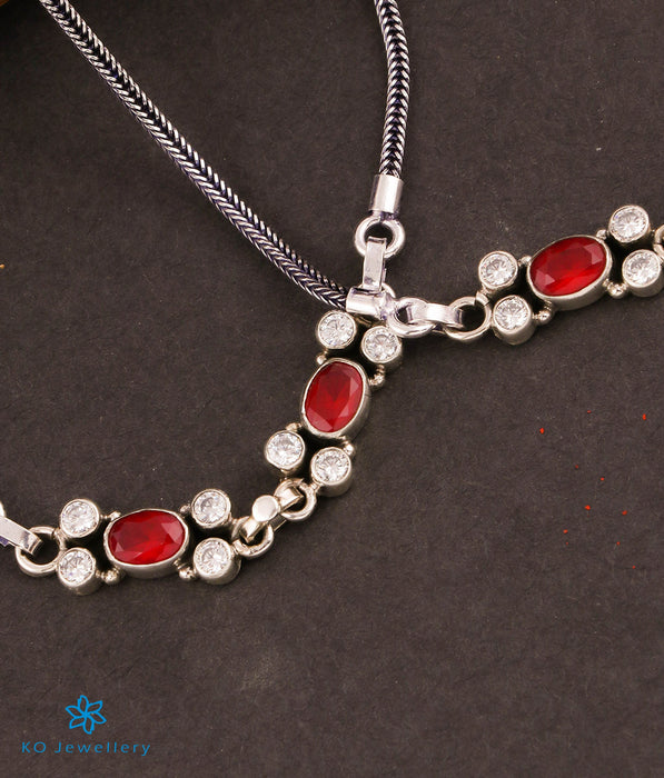 The Chaya Silver Gemstone Anklets