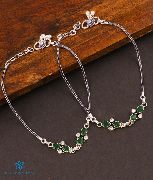 The Mira Silver Gemstone Anklets