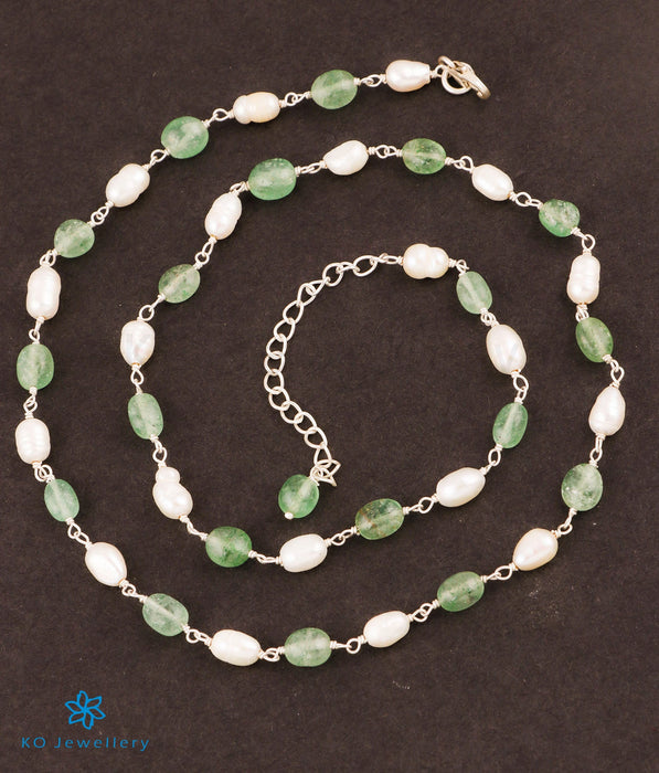 The Chaitali Silver Onyx & Pearl Necklace