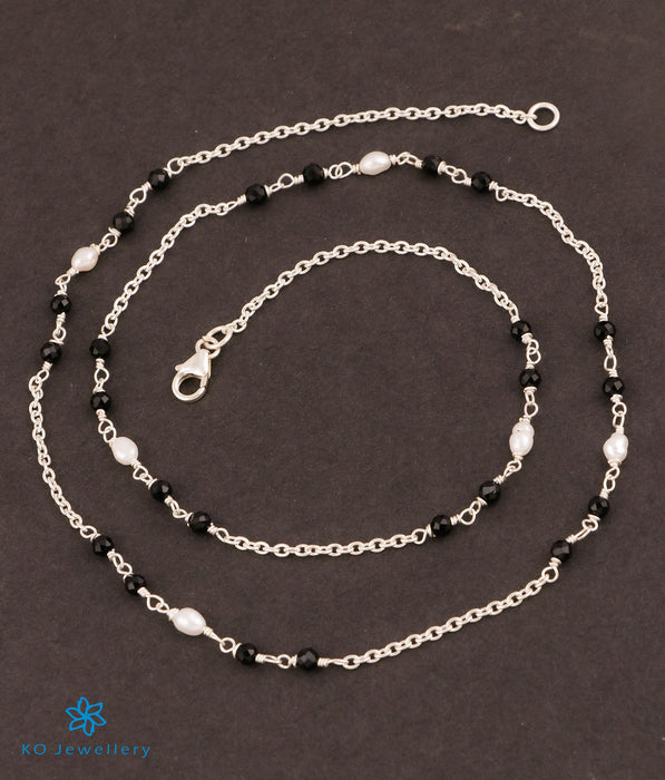 The Black & Pearl Silver Necklace