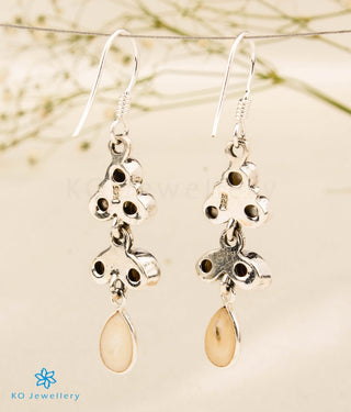 The Barha Silver Gemstone Earrings (White)