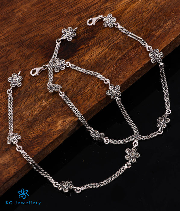 The Evershine Sparkle Silver Marcasite Anklets