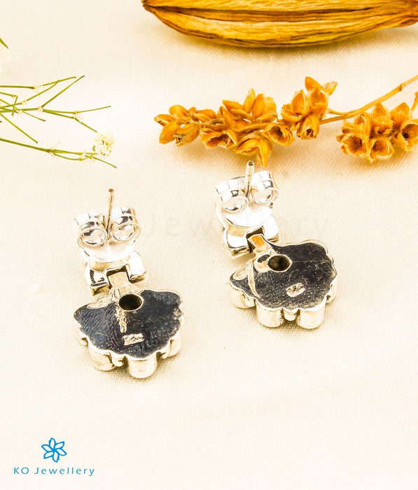 The Rasika Silver Gemstone Earrings (Blue)