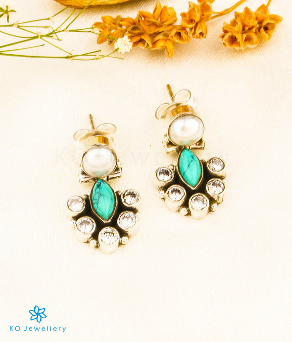 The Rasika Silver Gemstone Earrings (Turquoise)