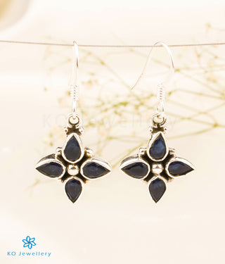 The Sarva Silver Gemstone Earrings (Blue)