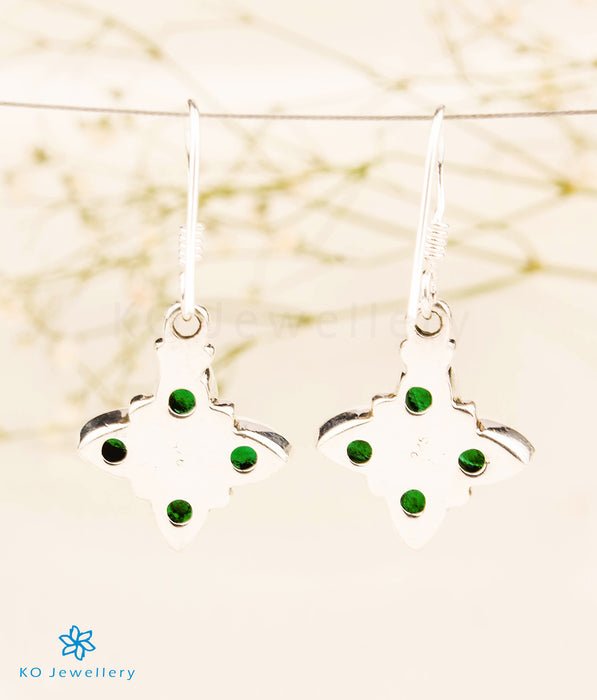 The Sarva Silver Gemstone Earrings (Green)