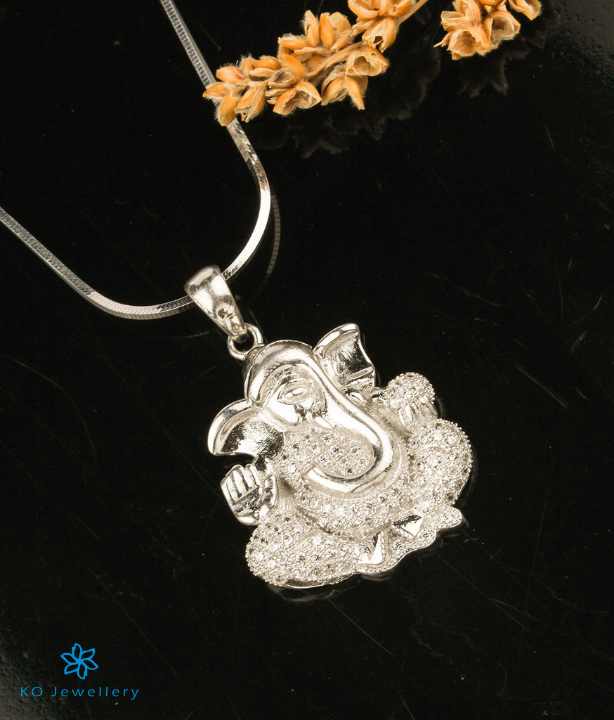 Men's Sterling Silver Ganesha Key Necklace