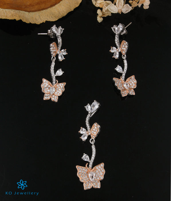 The Butterfly Silver Rosegold Pendant Set