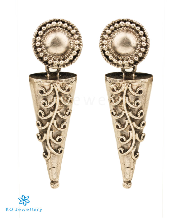 The Plain Cone Antique Silver Earrings