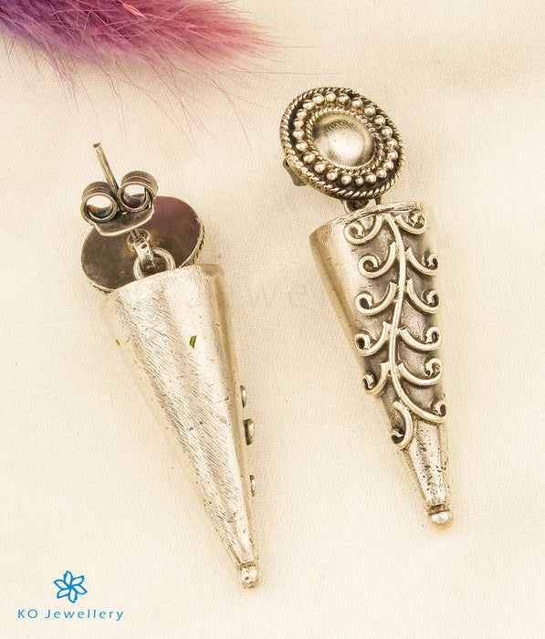 The Plain Cone Antique Silver Earrings