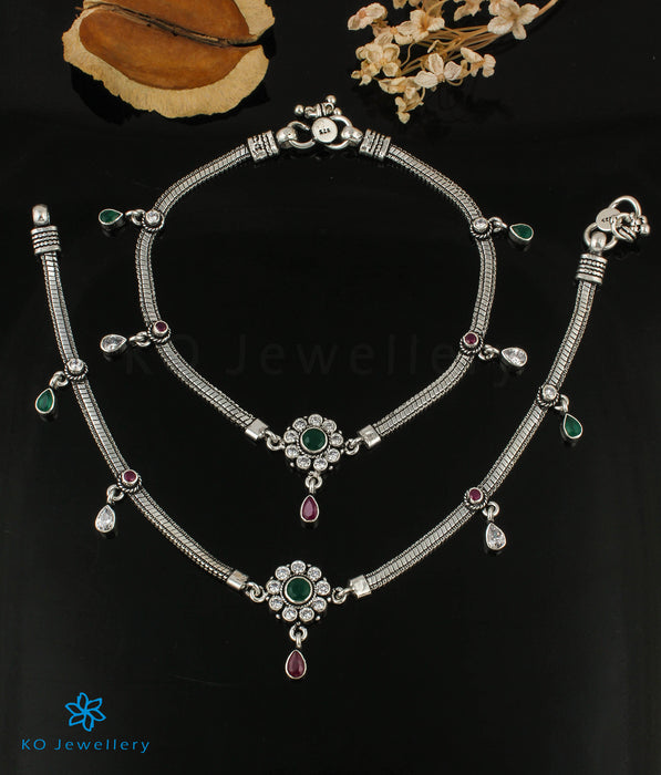 The Jia Silver Gemstone Anklets