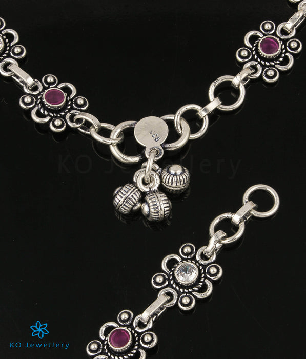 The Dhriti Silver Gemstone Anklets