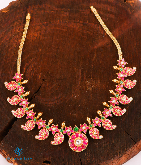 The Rohini Silver Kundan-Jadau Mango Necklace