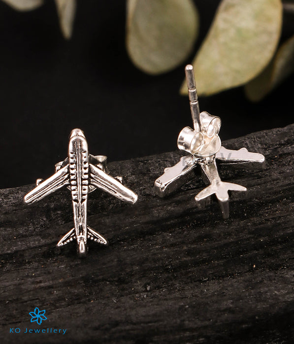 The Airplane Silver Earrings